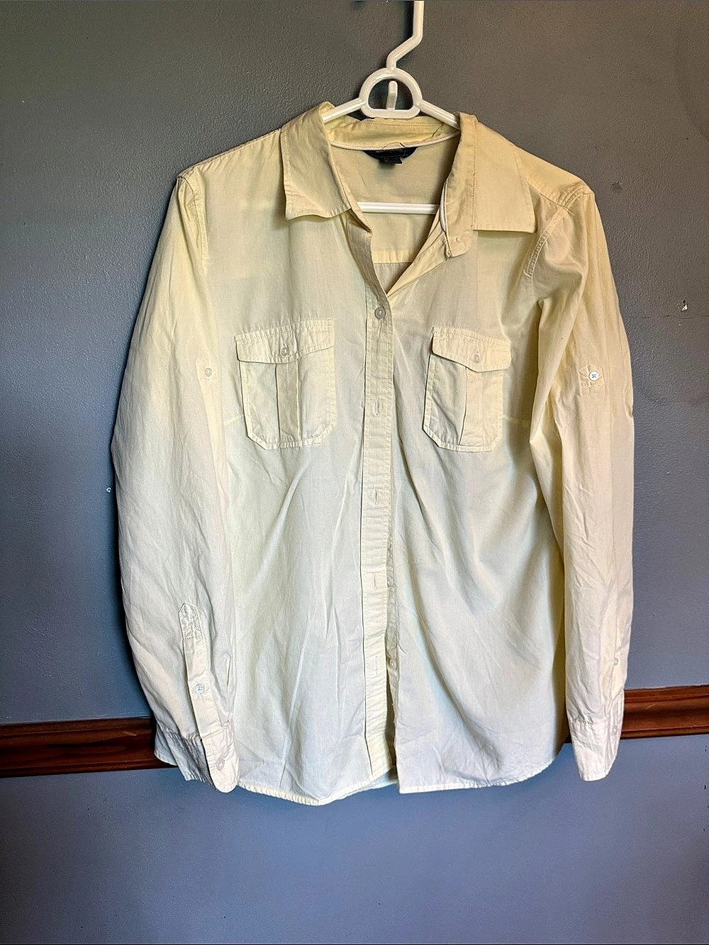 Bitten by Sarah Jessica Parker Utility Button Down Shirt Cream XL